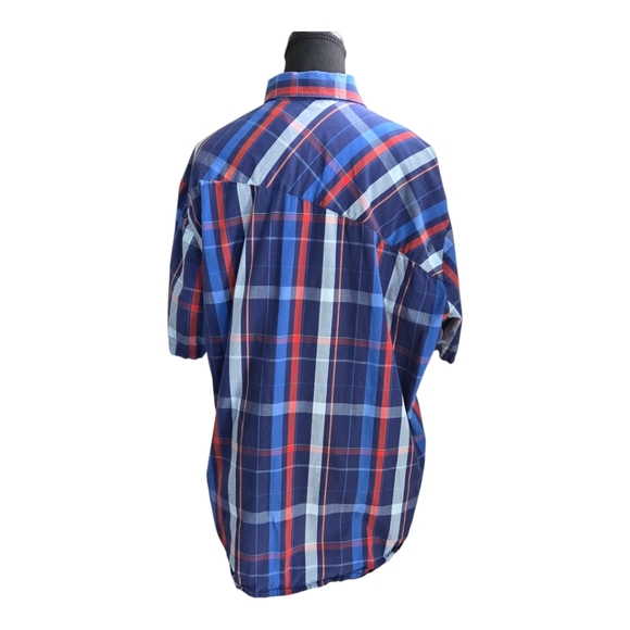 Volcom Blue and Red Casual Button Down Shirt with Plaid Design Size XL - Picture 3 of 9